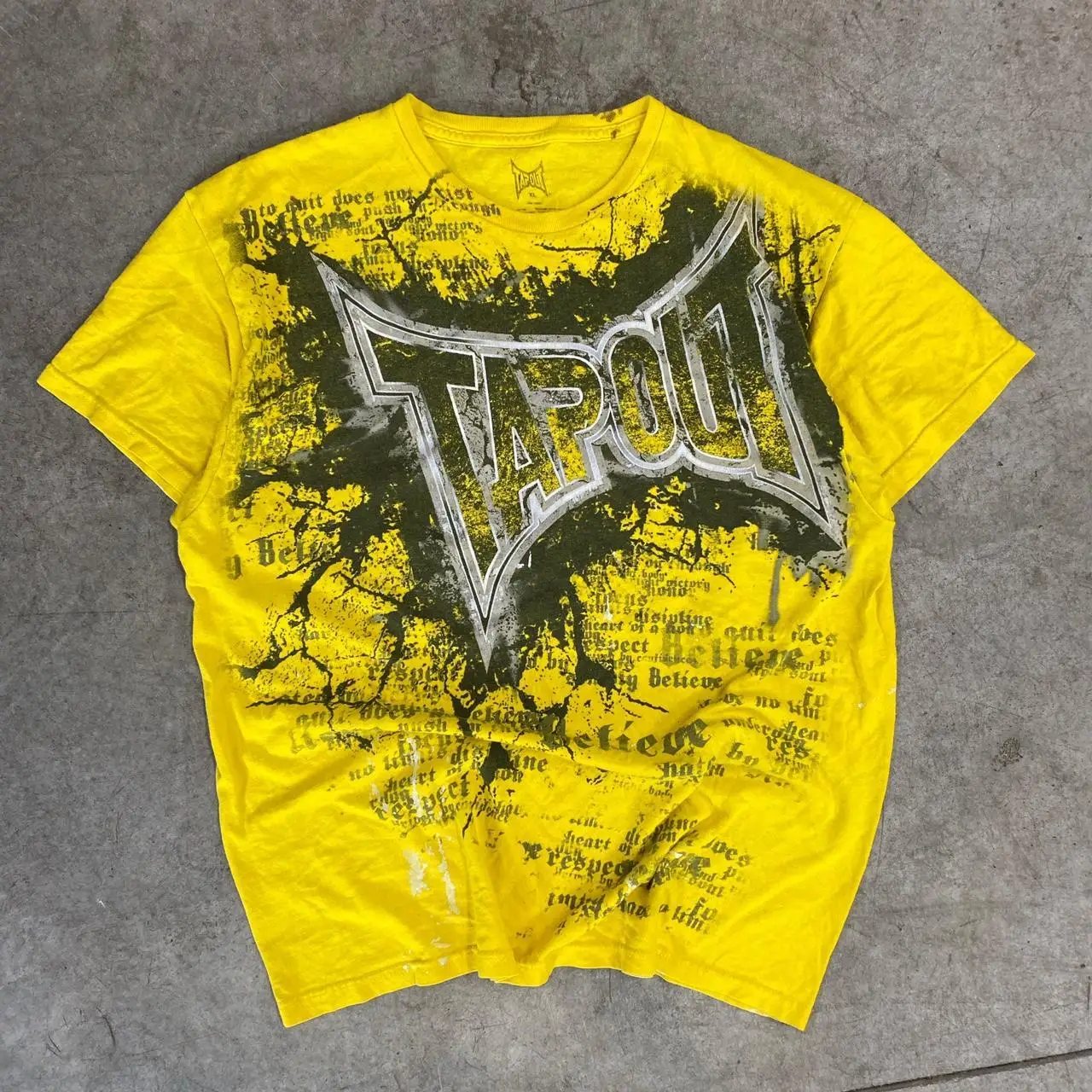 Tapout T Shirt Y2K Punk Hip-Hop Letter Graphic Print Oversized TShirt Mens Womens Round Neck Cotton Short Sleeve Tops Clothes