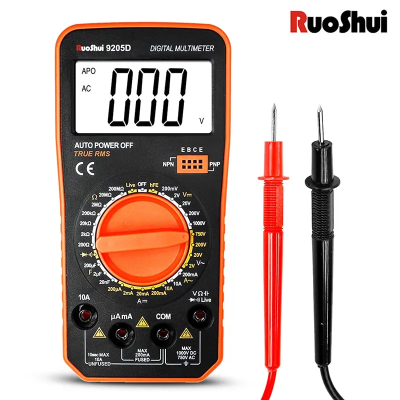 

Digital Multimeter 9205D Inductance 20H High Precision Capacimeter New Large Screen Auto Range Tester Electrician Tester Tools