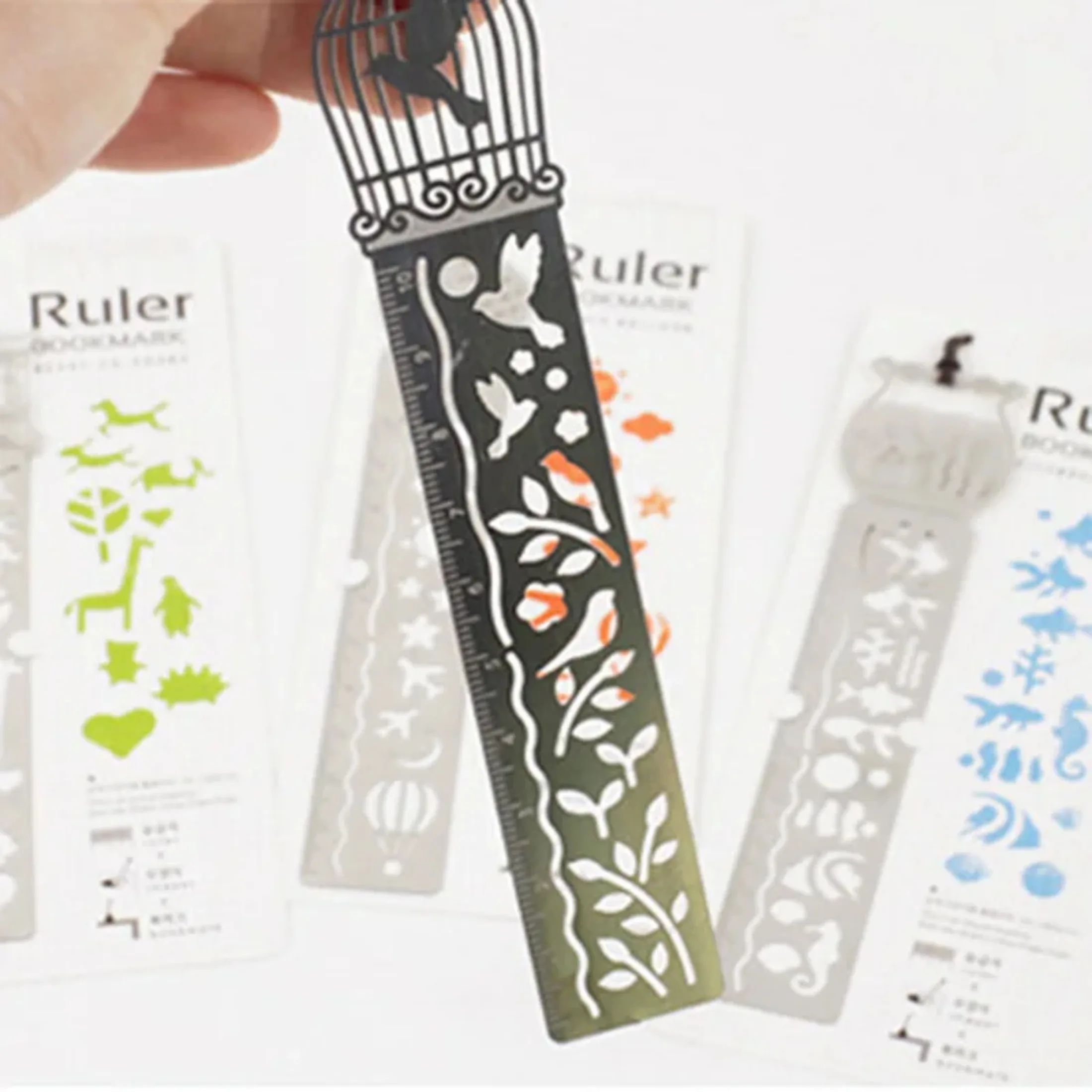 Delicate Cutout Book Mark Ultra-thin Metal Bookmark Tape Ruler Brief Book Marker Fashion Bookmarks for Books Stationery Glifts