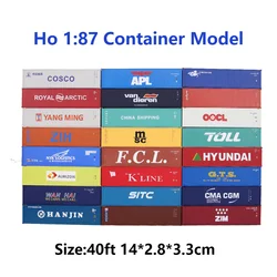 HO 1:87 40ft Railway Train Container Model Scale Oceangoing Shipping Cargo box Size 14*2.8*3.3cm for Collection Gifts Decoration