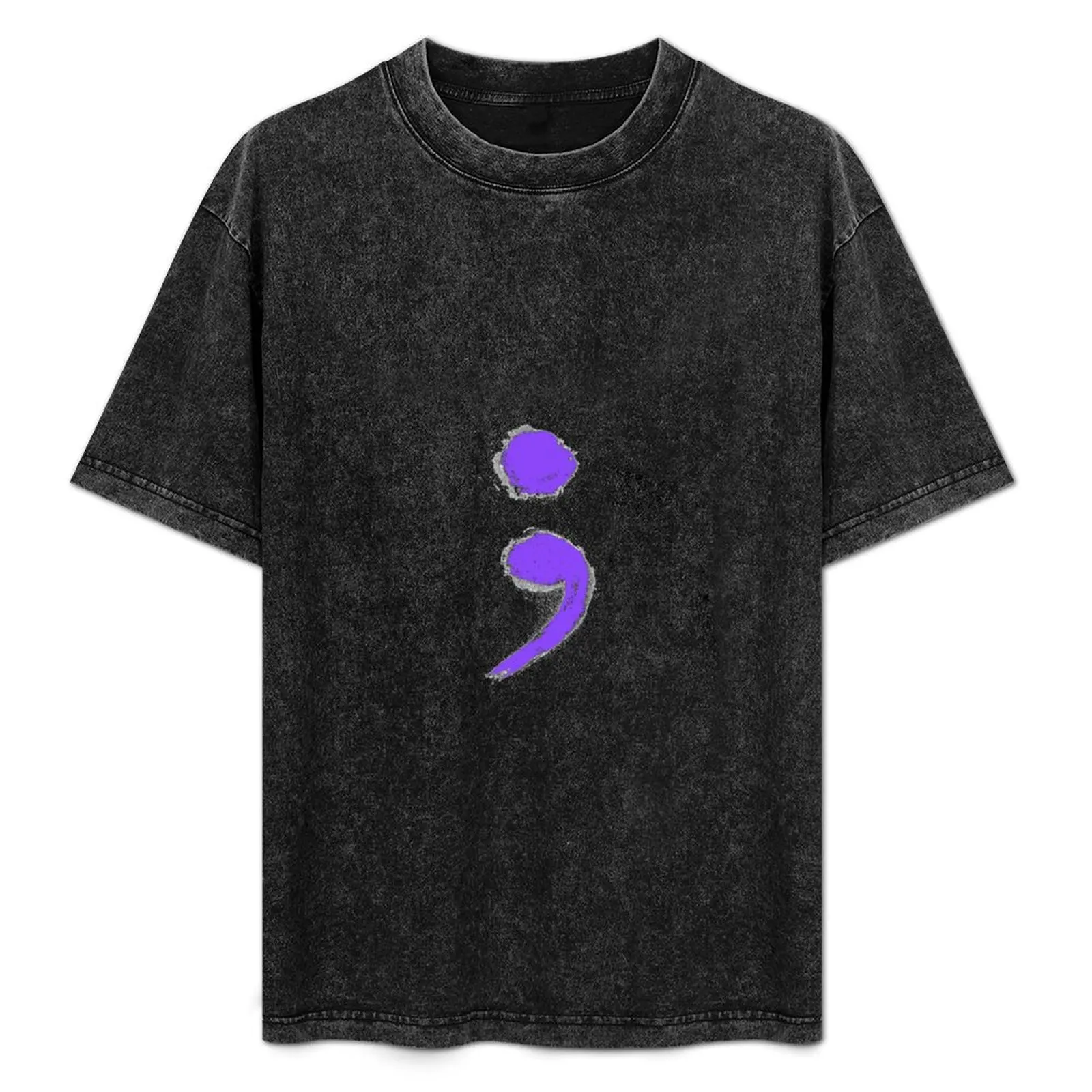 Camiseta Semicolon IBD casual de manga curta que combina com tudo