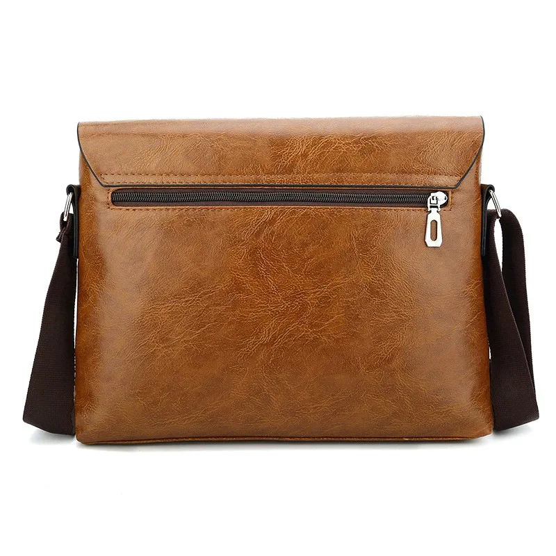 PU Leather Color Stripe Men's Briefcase Men's Executive Briefcase Shoulder Retro Business Work Messenger Bag Side Designer Style