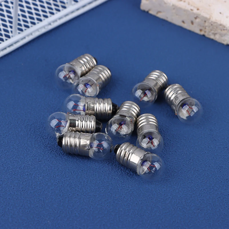 *New Sale 10Pcs Miniature Round 1.5V 2.5V 3.8V Small Light Cannon For Student Experiment Small Light Bulbs Flashlight Bulb Beads