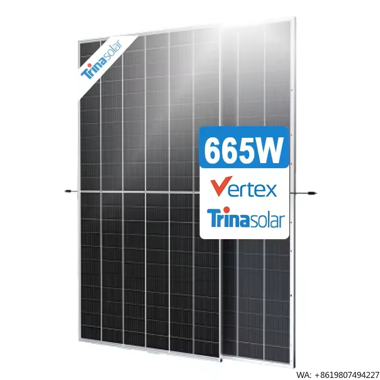 High Quality Trina TSM-DE21-665w  Solar Panel 645 650 655 660 665 Watt Trina Vertex Bifacial Double Glass Photovoltaic Panel