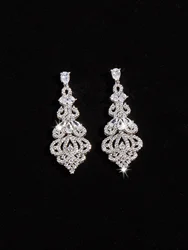 Drop Earrings For Women Luxury Water Drop Cubic Zirconia Long Earrings Bridal Wedding Engagement Gift Fine Jewelry