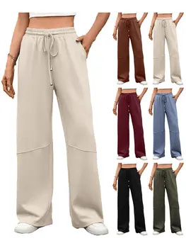 女士冬季保暖抓絨內襯運動褲,配有可調式抽繩腰帶和口袋,寒冷天氣穿著舒適。 8 最佳銷售 女士慢跑褲 - №5