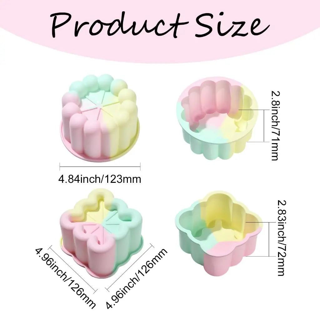 Heart&Star Shape Silicone Baking Molds, 4 Styles Multipurpose Trays for Jelly Pudding Chocolate Snacks,Cake Mold Silicone Molds