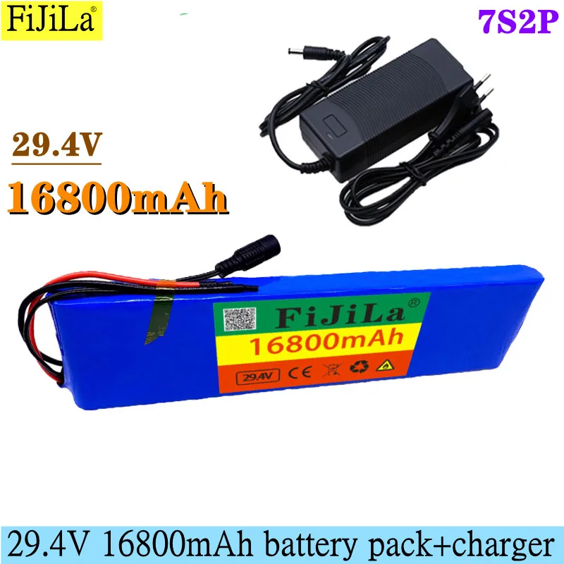 

24V 16.8 Ah 7S 2P 18650 li-ion battery 29.4 v 16800mAh electric bike moped balance roller+ 2A charger