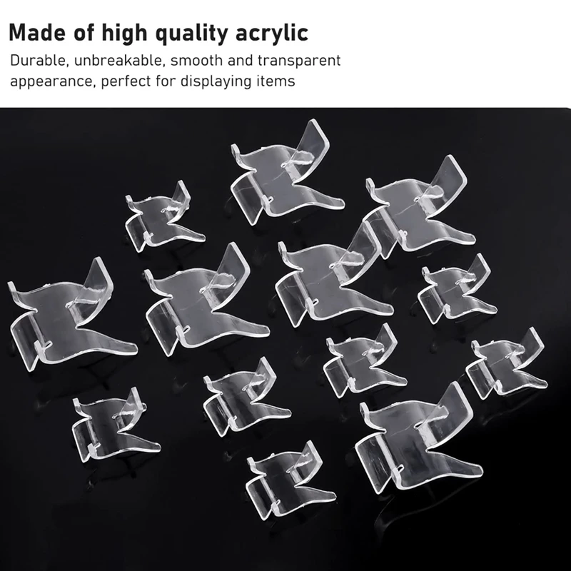 36 Pieces Acrylic Rock Display Stands Clear Plate Holder Easel Stands Pedestal For Displaying Rock Mineral Agate Coral