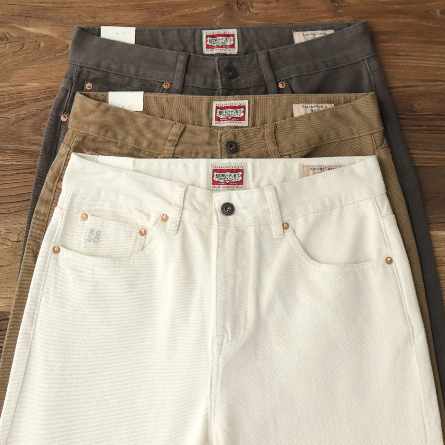 

Heavyweight 100% Cotton Twill Washed Chino Khaki Work Pants for Men Amekaji American Vintage Casual Straight-leg Casual Trousers