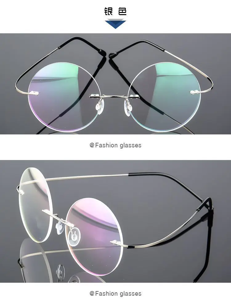 Retro-Lesebrille mit rundem Rahmen, randlos, ultraleicht und ultradünn, Unisex, superelastisch und schraubenlos – Detail 5
