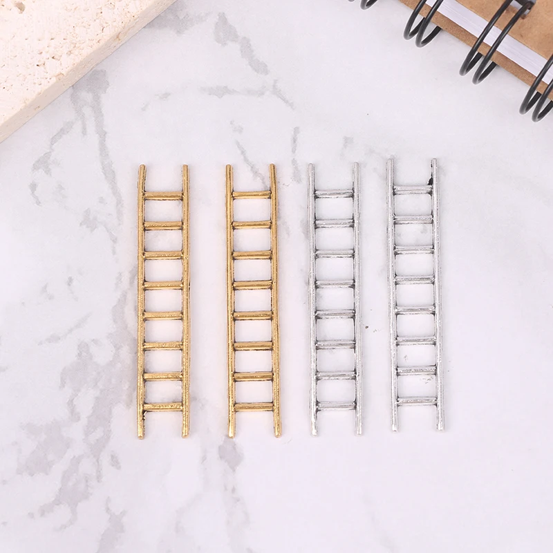 5pcs/set 51x10mm Dollhouse Miniature Furniture Metal Ladder Stairs Home Decoration Ladder Model Of Doll House