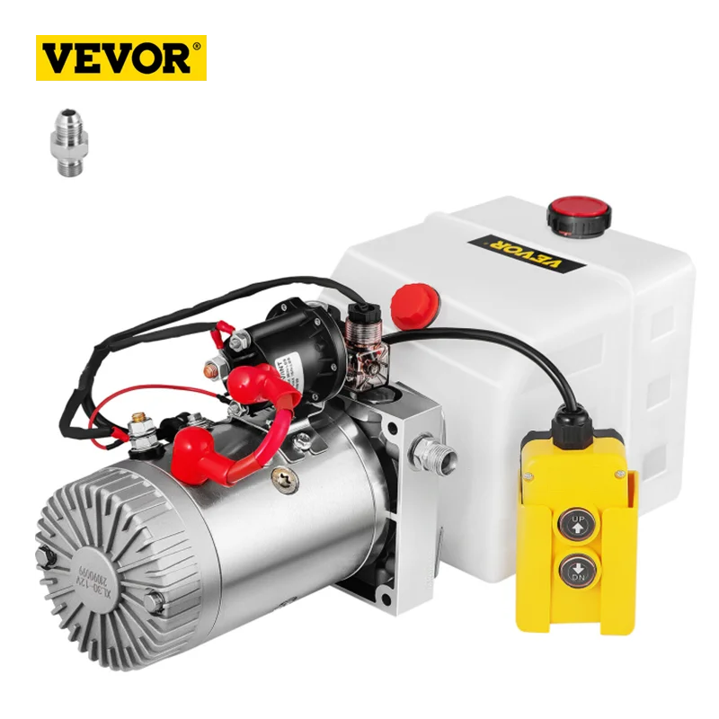 VEVOR 4 Quart Hydraulic Pump for Dump Trailer Hydraulic Power Unit 12V Hydraulic Pump Single Acting Dump Truck Hydraulic Pump