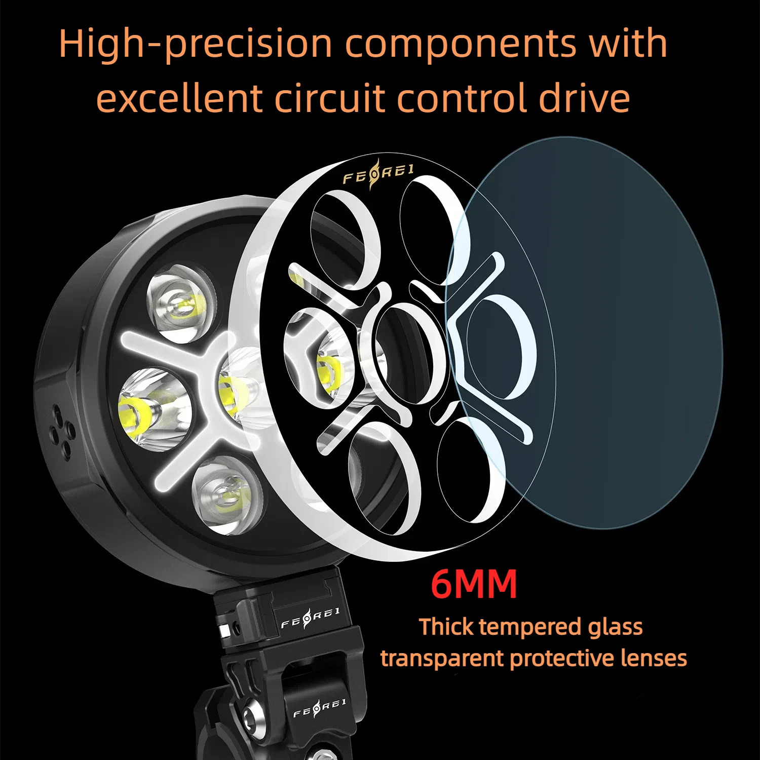 Ferei FM1300 14800LM CNC Aluminum Motorcycle LED Headlight Front Patented Quick-Release High/Low Beam Fog Lights DRL Turn Lights