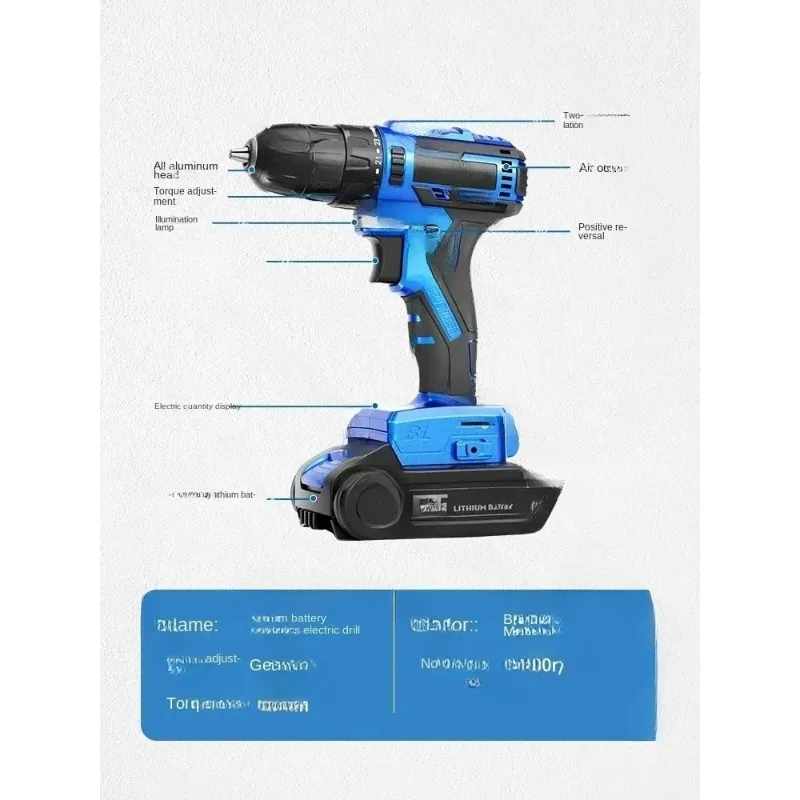 Battery Brushless Rechargeable Electric Hammer Impact Drill Angle Grinder Electric Drill Four-Piece Spanner Suit Tool Suit