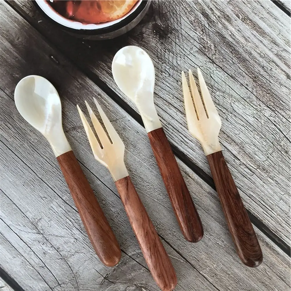 Creative Condiment Caviar Conch Tableware Natural Ice Cream Dessert Spoon Shell Spoon Teaspoon Fork