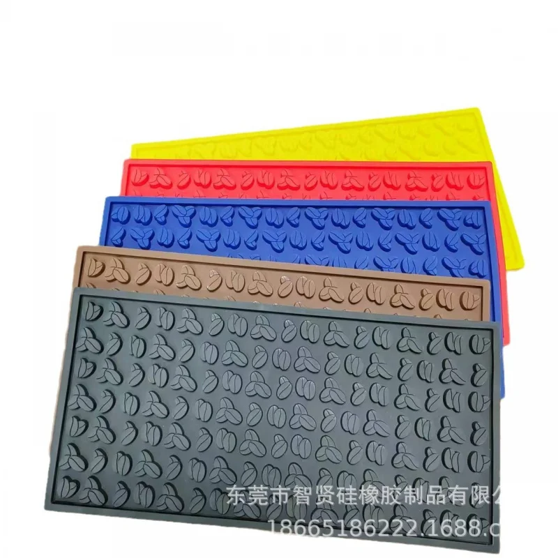 Cross-Border Hot Sale in StockPVCBar mat Coffee Bean Element Bar Non-Slip Mat Bar Cafe Draining Coaster