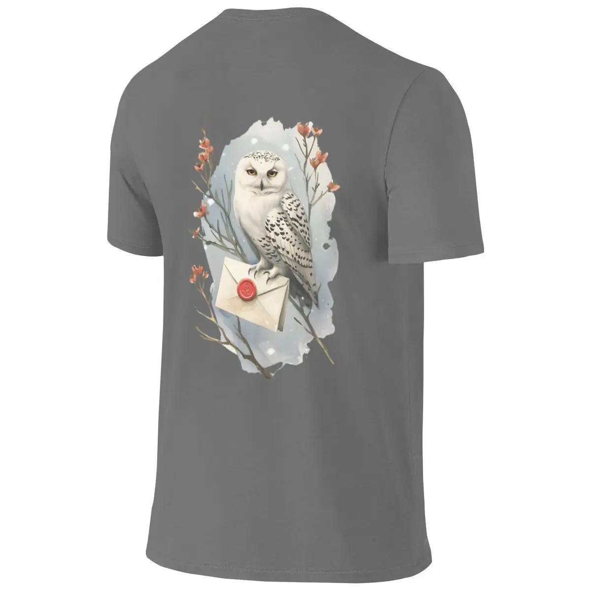 Perched Owl With A Sealed Envelope - FantasySoft Reversible T-shirt Home Lazy Rich Color Tee