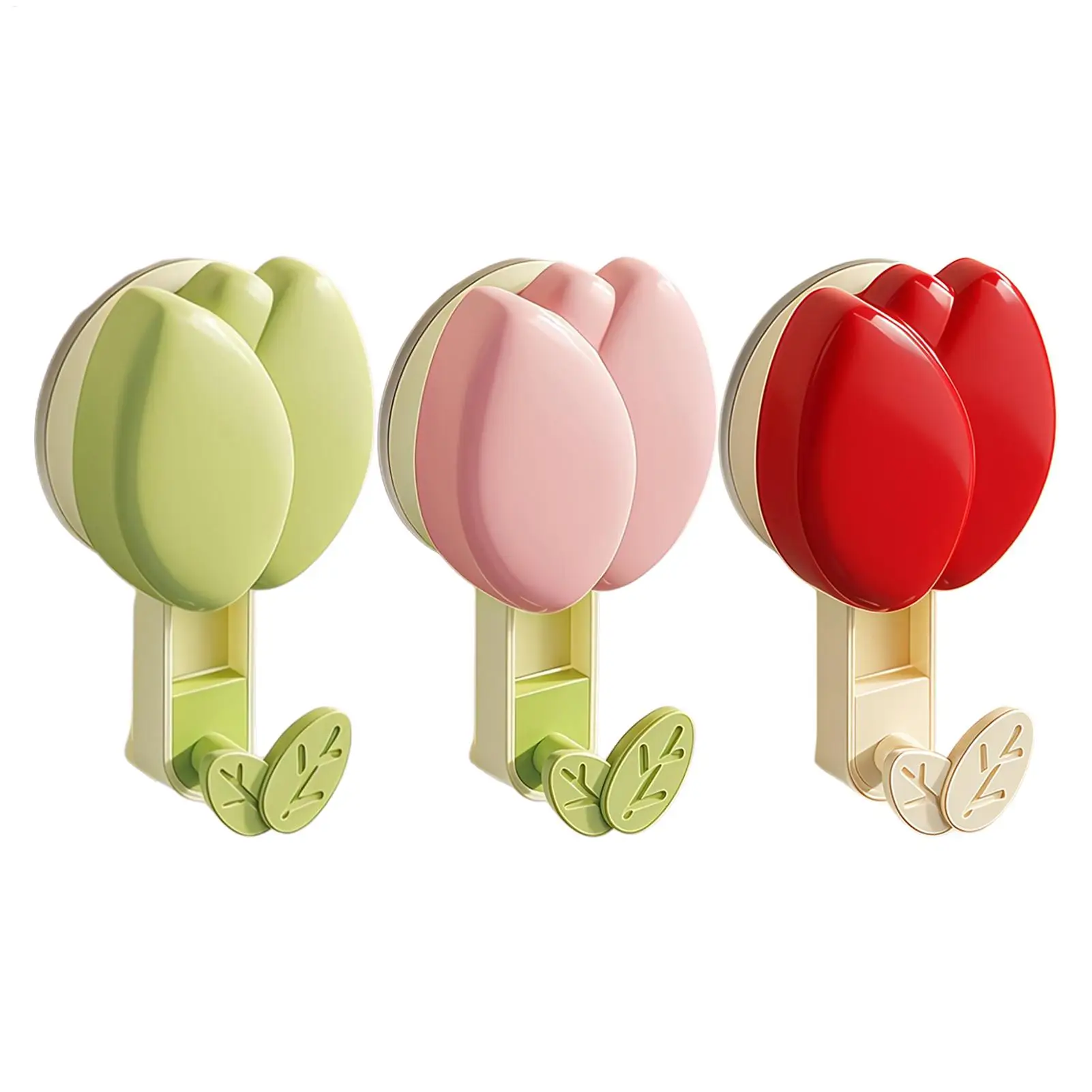 3Pcs/set Flower Shape Suction Cup Hook No Drilling Shower Towel Hooks Kitchen Utensil Rack Flower Molding Key Holder For Bathing