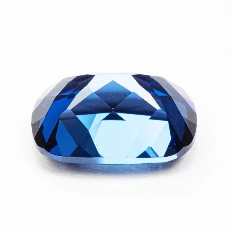 Lab Grown Sapphire Royal Blue Rectangle Cushion Shape Hand Cut Gemstone For DIY Charms Jewel Making Selectable AGL Certificate