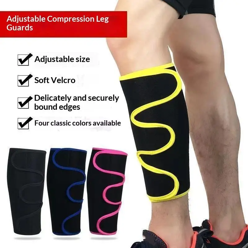 ~1Pc Sport Shin Guard Adjustable Calf Compression Sleeve Cycling Football Basketball Weightlifting Calf Support Brace