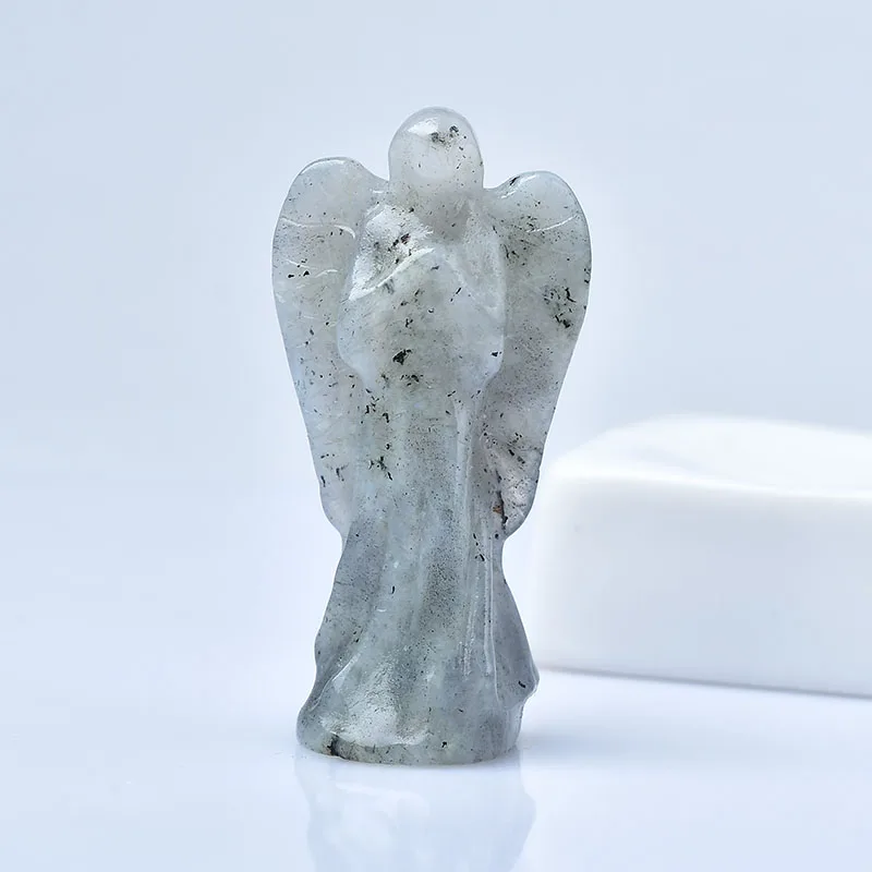 1PC Natural Crystal Angel Statue Raw Crystals Hand Carved Samll Girl Female Model Figurine Healing Quartz Home Decor DIY Gift