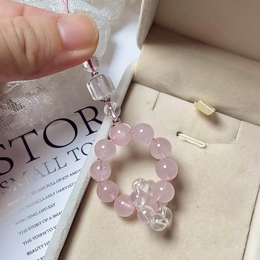 Rose Quartz Phone Strap,Healing Crystal Phone Chain,Phone Strap,Personalized Phone Strap, Gift for He