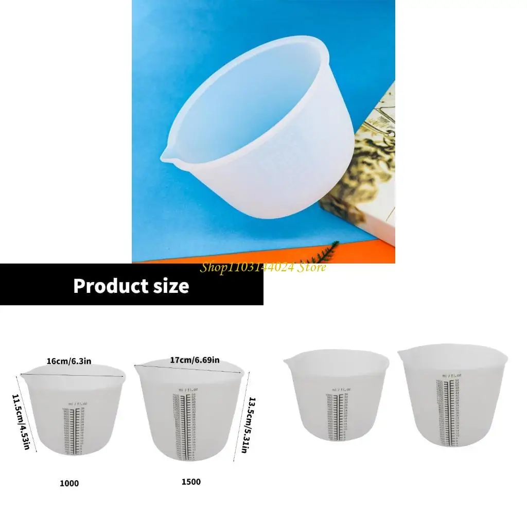 

N5KE Silicone Measuring Cup with Scale Large Capacity Mixing Cup for Baking Kitchen