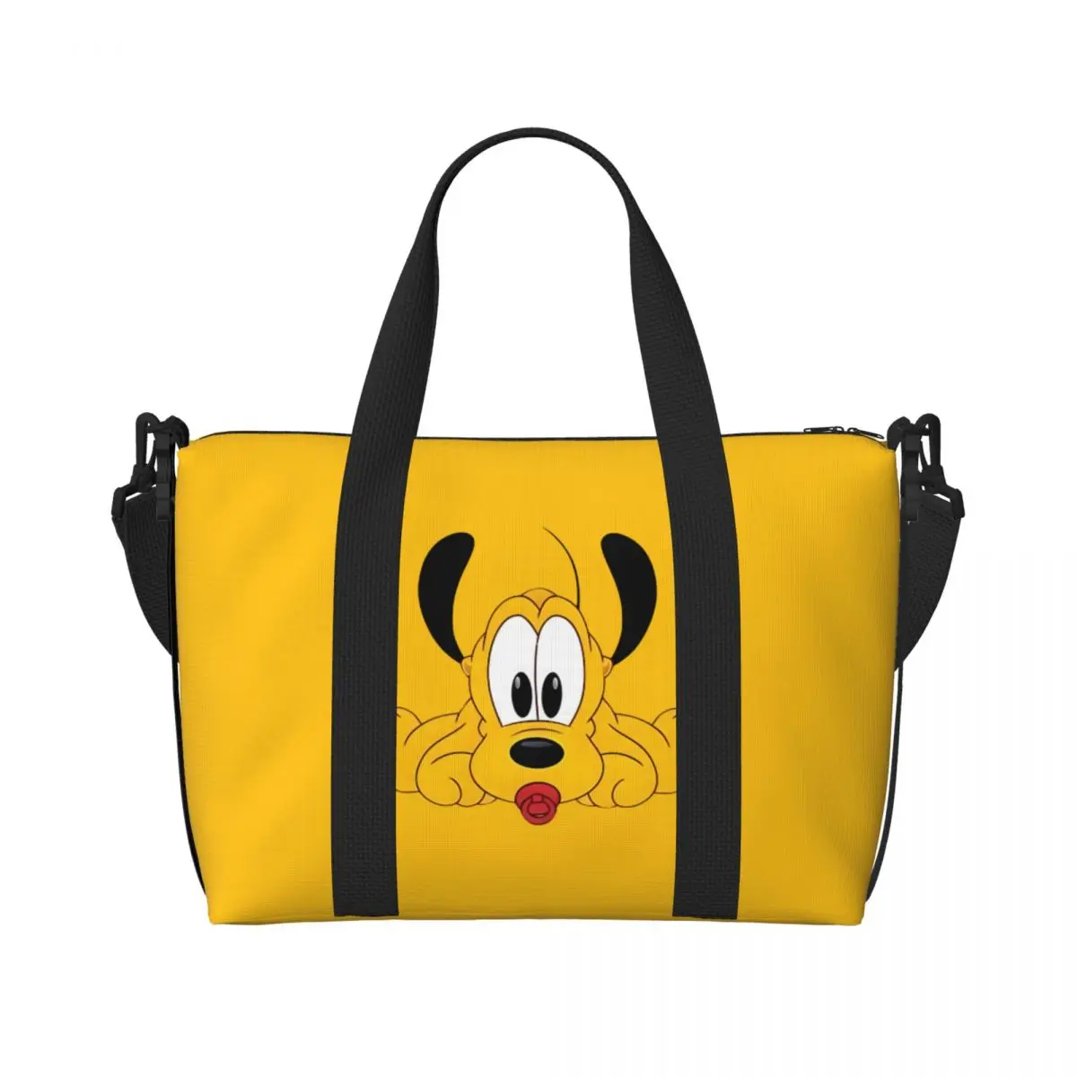 

Пользовательская пляжная большая сумка Pluto для женщин Kawaii Dog с большим отделением для спортзала, пляжные дорожные сумки