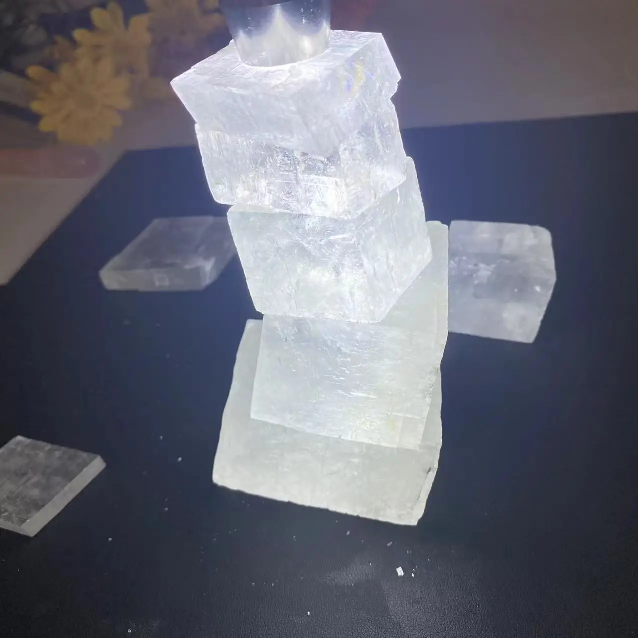 Natural Transparent Raw White Optical Calcite Iceland Spar Mineral Specimen Healing Stones Quartz Home Decor view 3