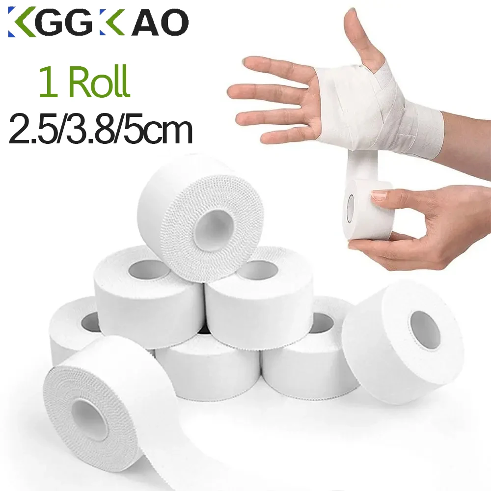 

2.5/3.8/5cm 9.1Meters Sport Athletic Waterproof Cotton White Boxing Adhesive Tape Strain Injury Support Sport Binding Bandage