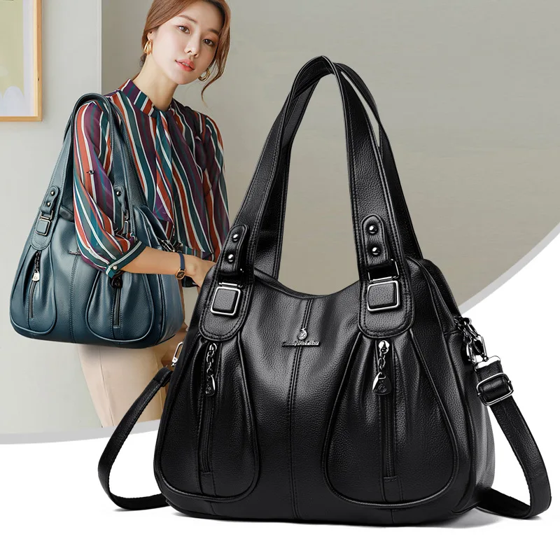 

Large Capacity Crossbody Bags for Women Soft Pu Leather Women Handbags Vintage Shoulder Tote Bag Luxury Designer Ladies Handbags