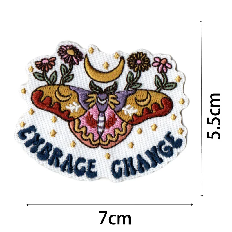 Positive Energy Series Embroidery Iron on Patches Be Kind Do Good Dream Big Motivational Motto Floral Badge for Girls Clothing