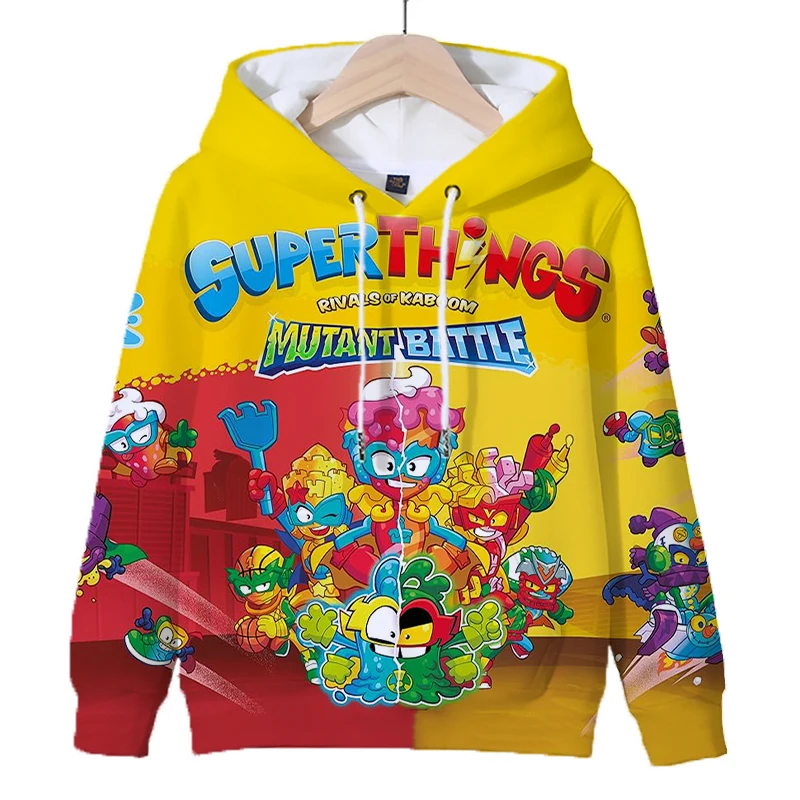 Game SuperThings Series 12 Hoodie Boys Cartoon Print Sweatshirt Girls Outerwear Kids Clothes Pullover Sudadera Children Clothing