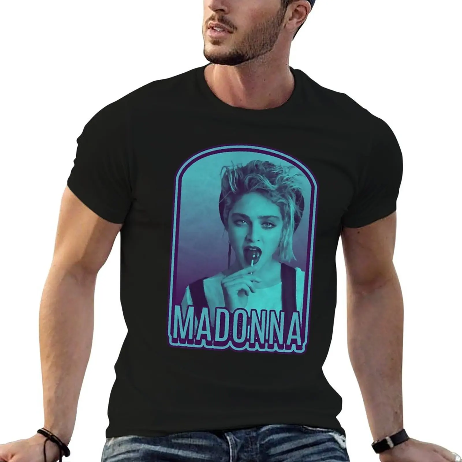 Camisetas gráficas para camiseta, camisas de calidad, camisa de Madonna para hombre, algodón, vintage, gráfico alto