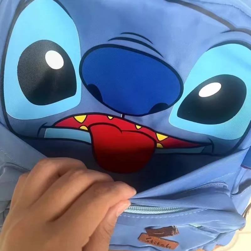 Miniso Disney Stitch Kawaii Backpack Back To School Preppy Style Anime Bag Double Zipper Cute Kids Backpack Casual Bag Girl Gift