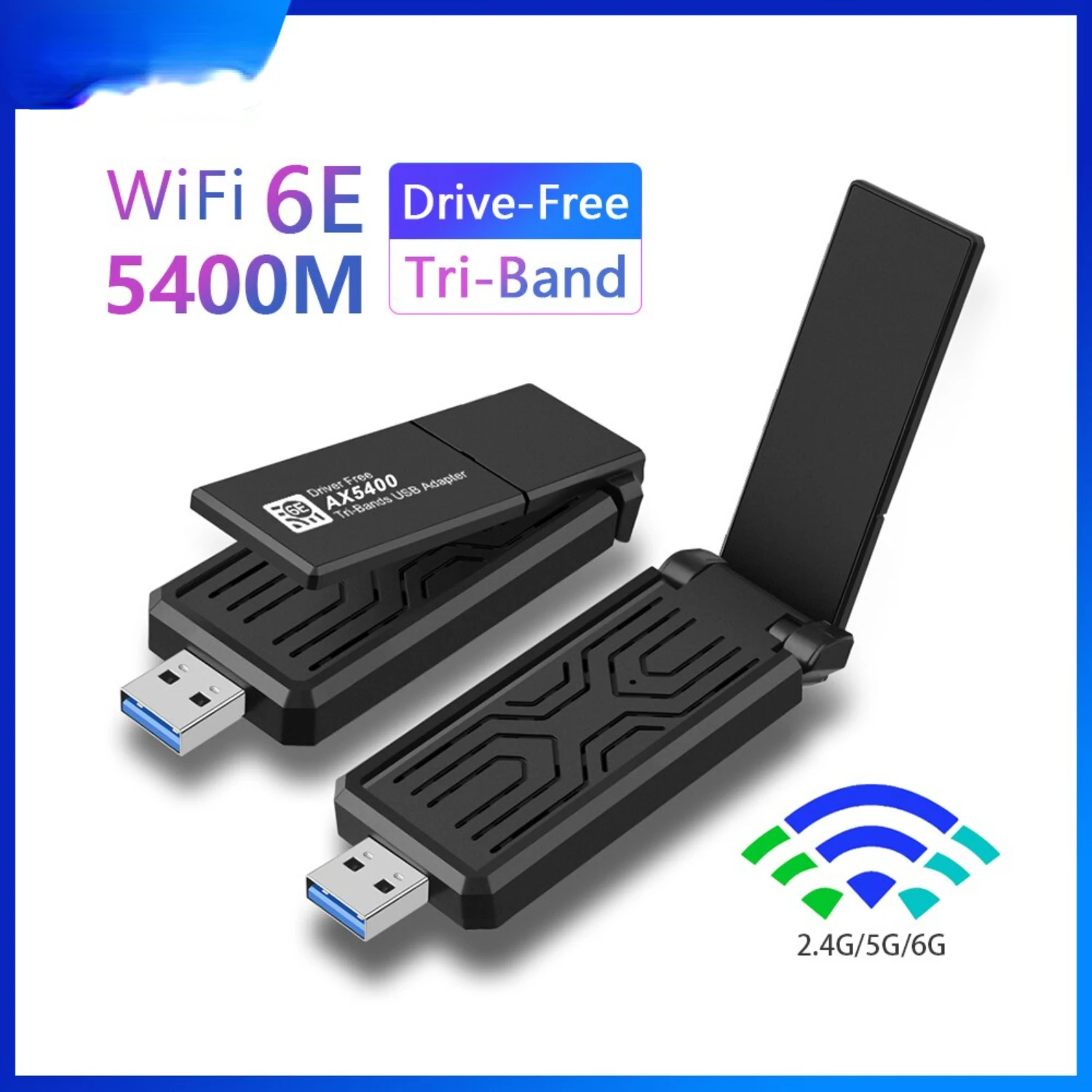 Wi-fi Adapter AX5400 USB Network Card Wifi 6e Tri-Band Dongle   Desktops Laptop  10 11 Driver Free