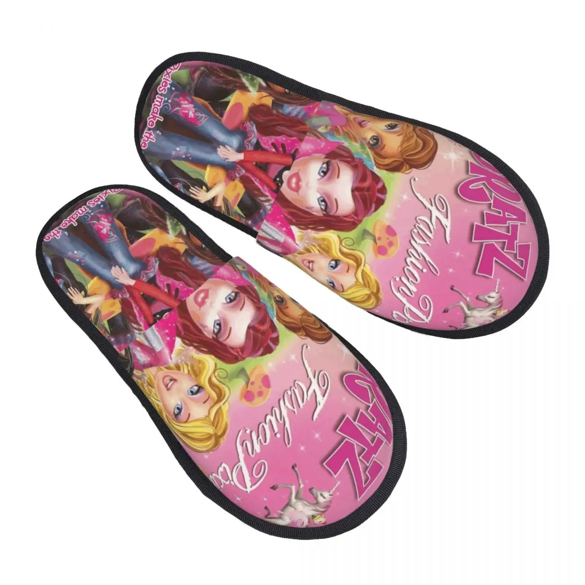 

Custom Bratz Fashion Pixiez Soft Memory Foam House Slippers Women Rock Angelz Cozy Warm Anti-Skid Slipper