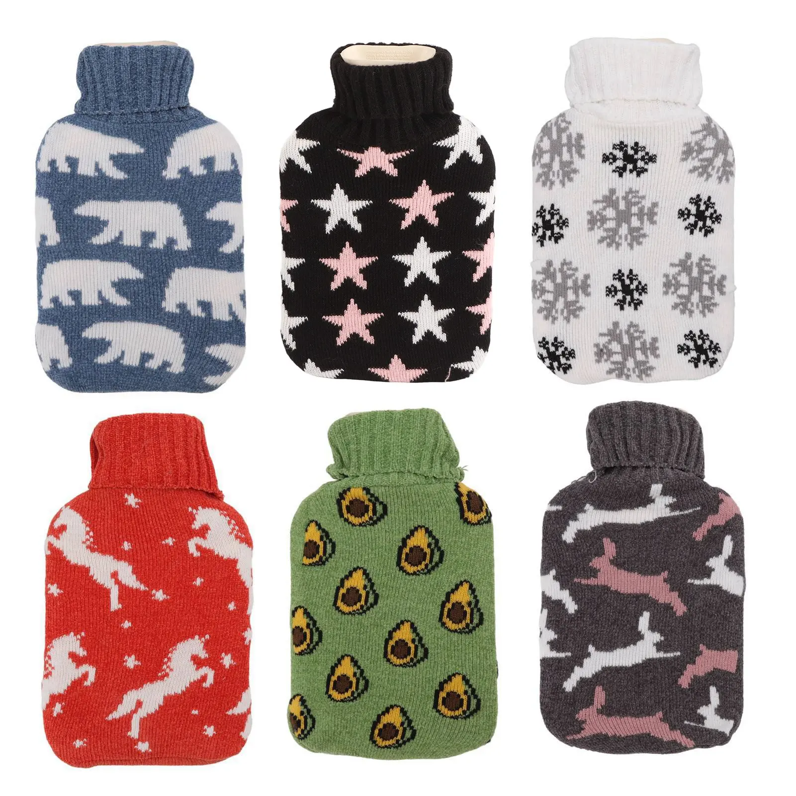 

Бутылка с горячей водой 2000 мл, мягкий вязаный чехол, брызгозащищенный текстурированный чехол для губ, внешняя бутылка с широким горлышком, облегчение боли в шее