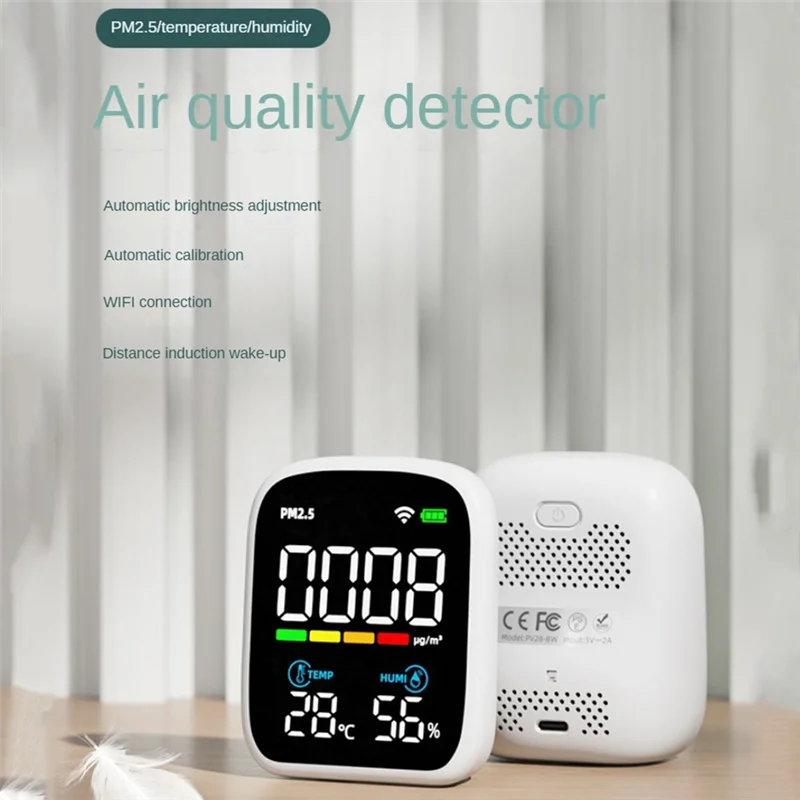 SQPP-Tuya Wi-Fi умный монитор температуры и влажности PM2.5 для внутреннего и наружного использования, универсальный, 1 шт.