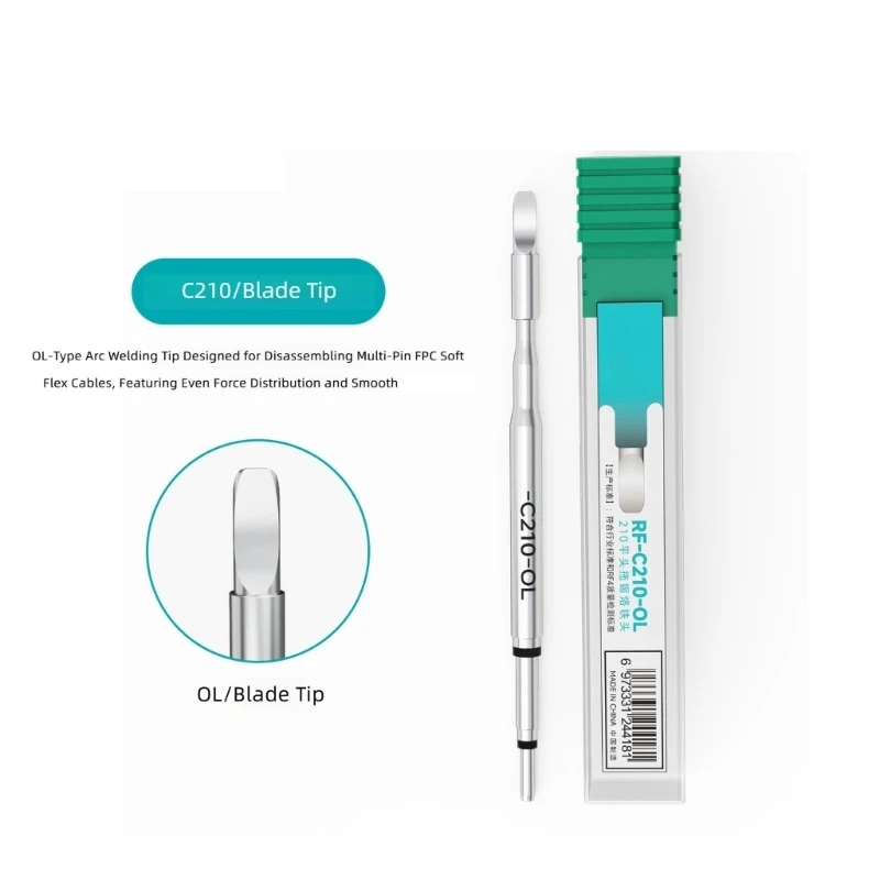 Metal Curved Soldering Iron Tip Replacement, 14cm Tip for Local Soldering Tasks, Repair Use, Contact, and Corner M4YD