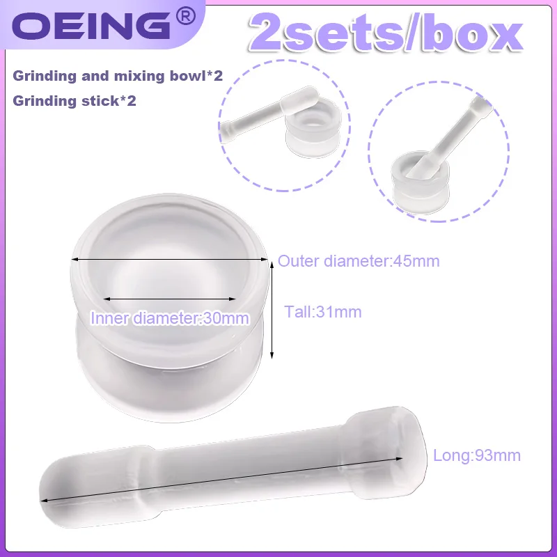 Dental Grinding Set, Glass Pill Crusher, Mortar Bowl, Sturdy and Durable, Pestle, Dental Tools and Materials