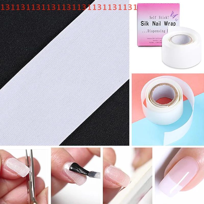 1 لفة الأشعة فوق البنفسجية جل بناء الألياف مسمار الحرير طقم تصليح أدوات مانيكير الفرنسية مع تمديد نصائح ملصقات بمادة لاصقة لحماية الأظافر #3