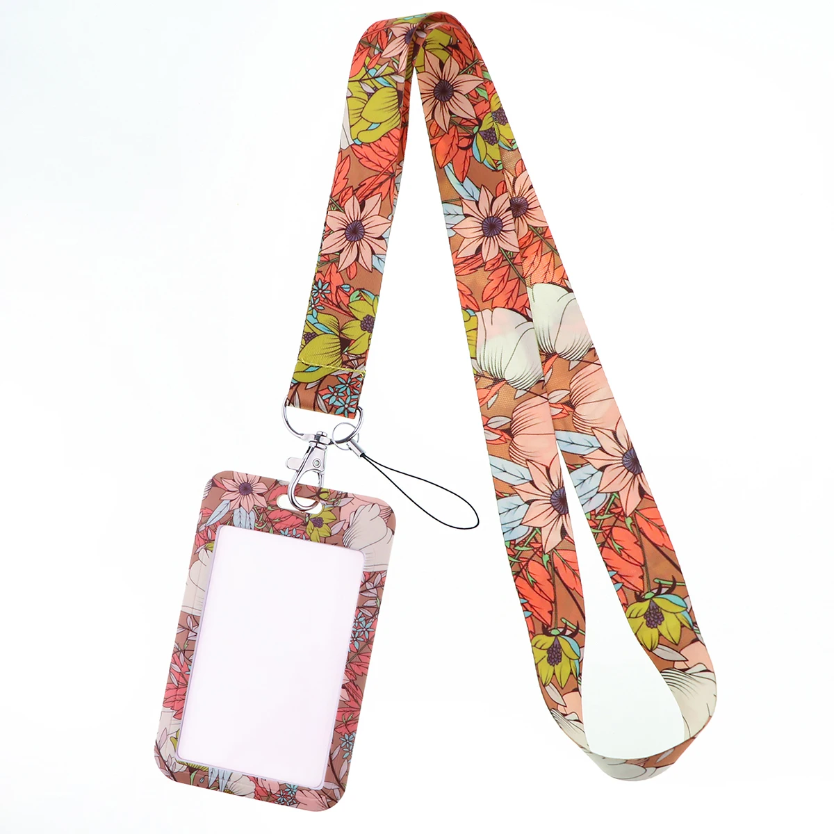 JF1449 Rose Flower Lanyard Cool Print Lanyards Strap Phone Holder Neck Straps Hanging Ropes Fashion Buttons Accessories