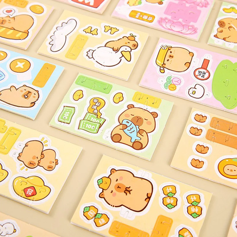 30個入り 3D かわいい漫画風動物 飛行機 車 恐竜 DIY ペーパー ジグソーパズル おもちゃ 子供向け 誕生日パーティーの景品 教室のご褒美