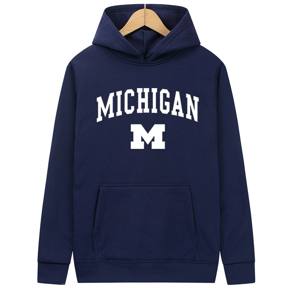 

MICHIGAN Letter Printed Hoodies Autumn Winter Thin Fleece Pullover Hoodies y2k Fashion Street Hoodies Unisex New Hoodies For Men