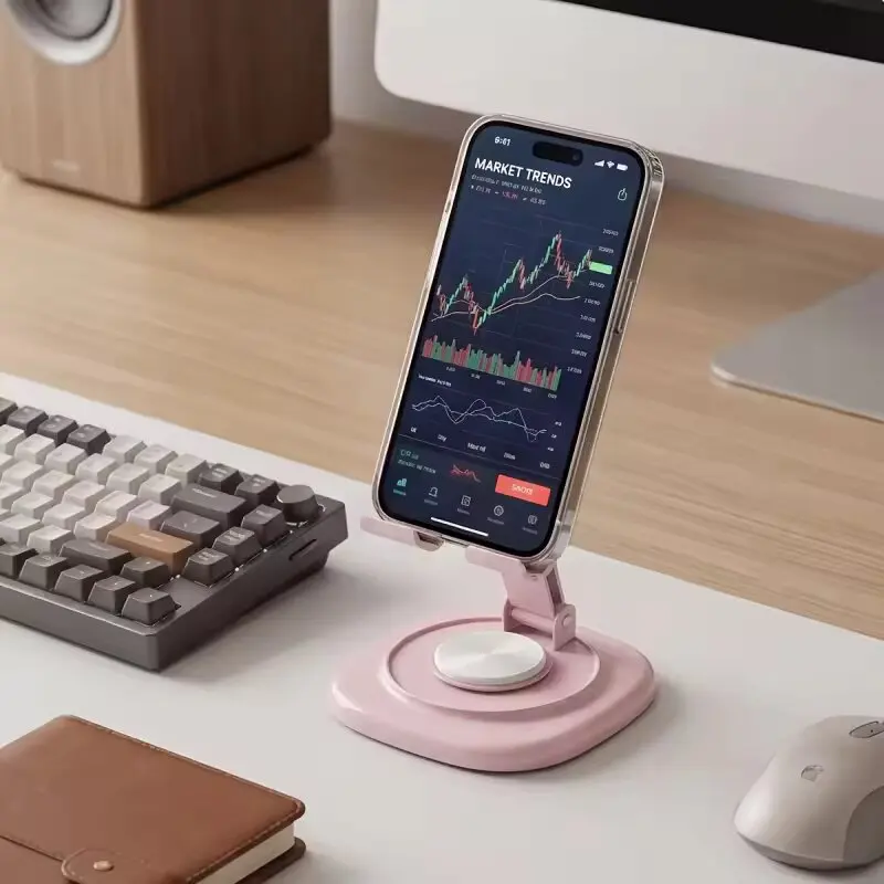 360 Degree Rotatable Foldable Desktop Phone Stand Portable Non-Slip Tabletop Mobile Holder Office Desk Accessory view 5