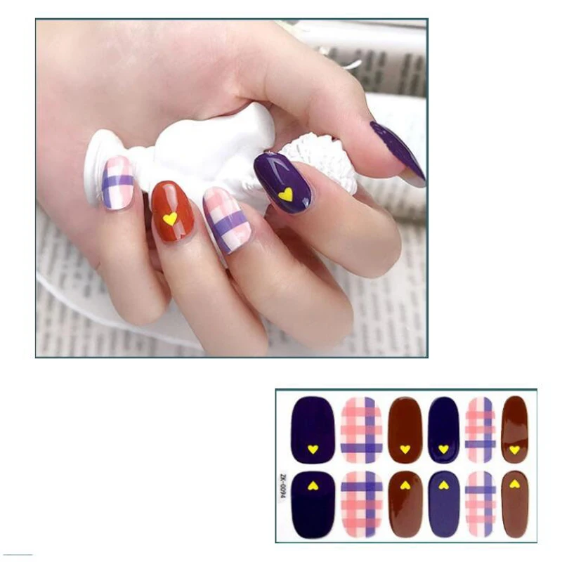 12 Finger Nail Sticker decalcomanie premere su adesivo smalto per unghie avvolge strumenti per Manicure per saloni fai da te decalcomanie per Nail Art decori unghie finte