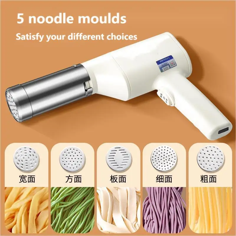 

Wireless Hand Automatic Noodle Machine 5 Moulds Noodle type Lithium Battery