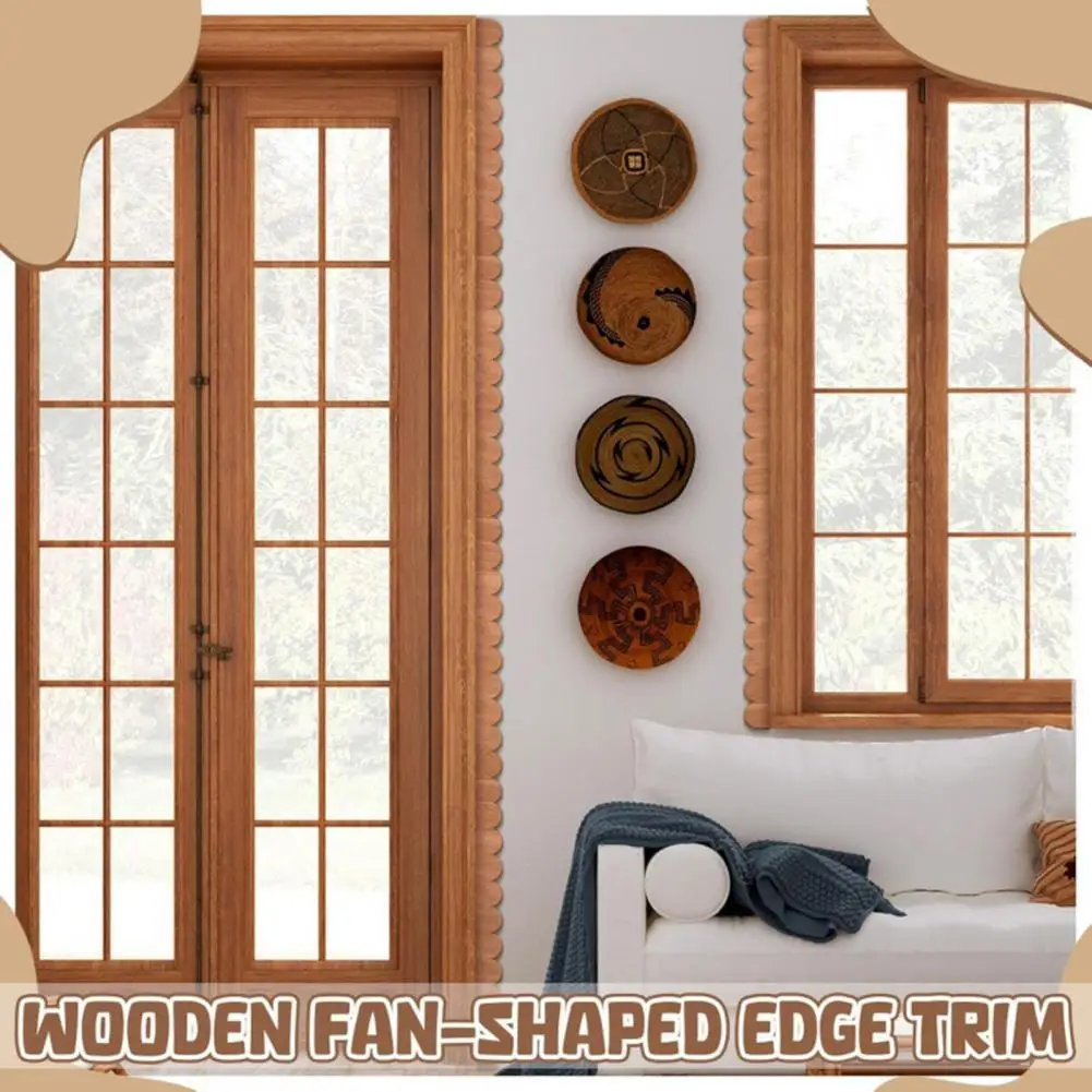 Door Frame Trim Border Wavy Door Frame Border Scalloped Wood Border Trim for Diy Crafts Farmhouse Home Decor Wall for Window